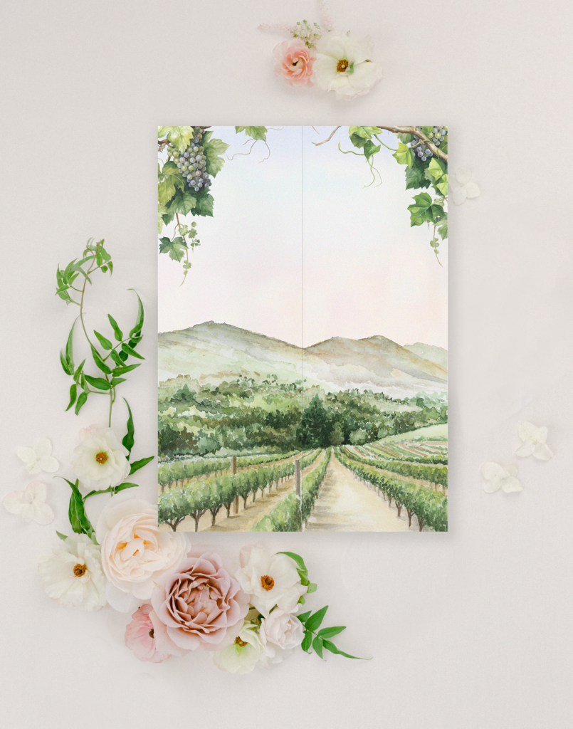 Fine Art Wedding Napa Valley California Wedding Invitations